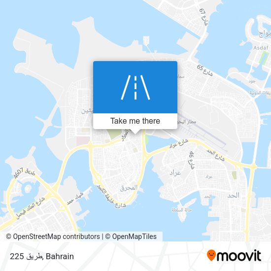 طريق 225 map