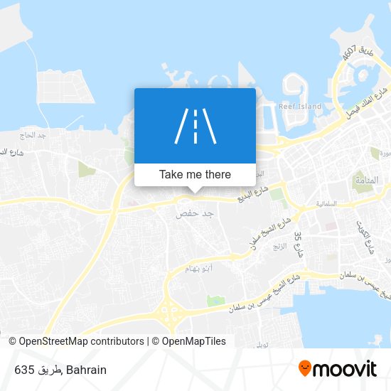 طريق 635 map