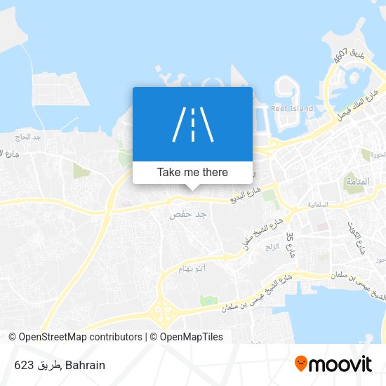 طريق 623 map