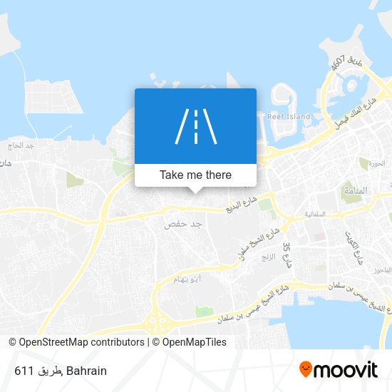 طريق 611 map