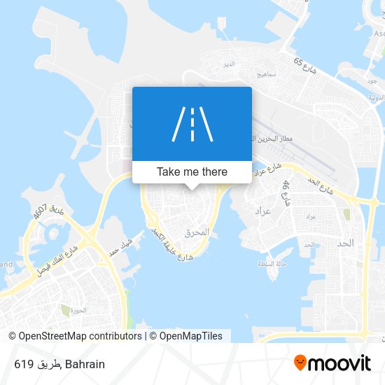 طريق 619 map