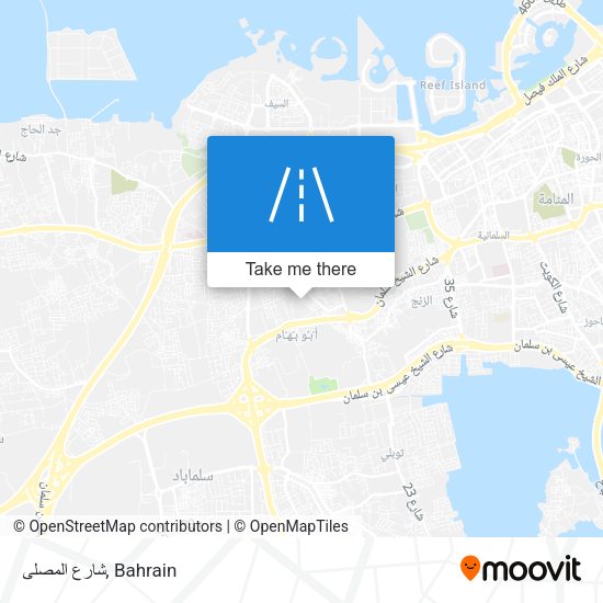 شارع المصلى map