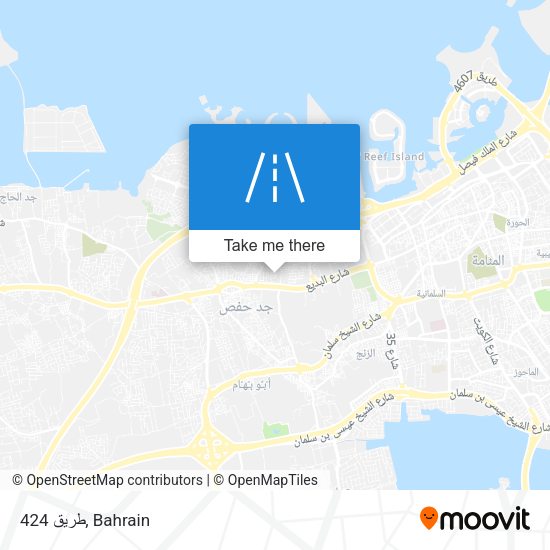 طريق 424 map