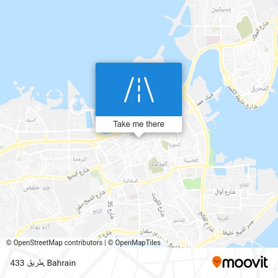 طريق 433 map
