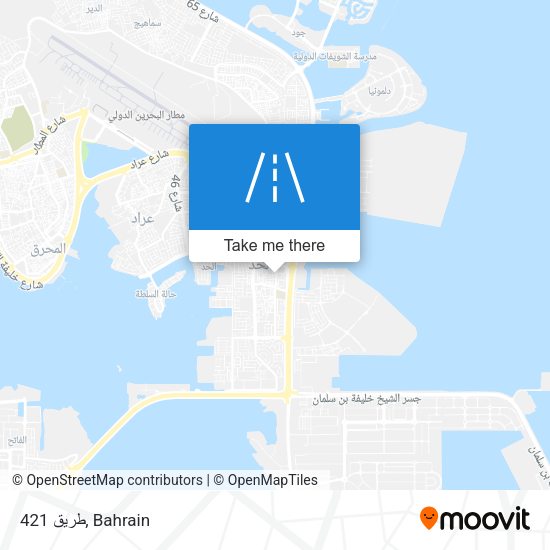 طريق 421 map