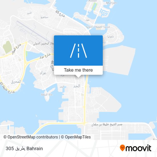 طريق 305 map