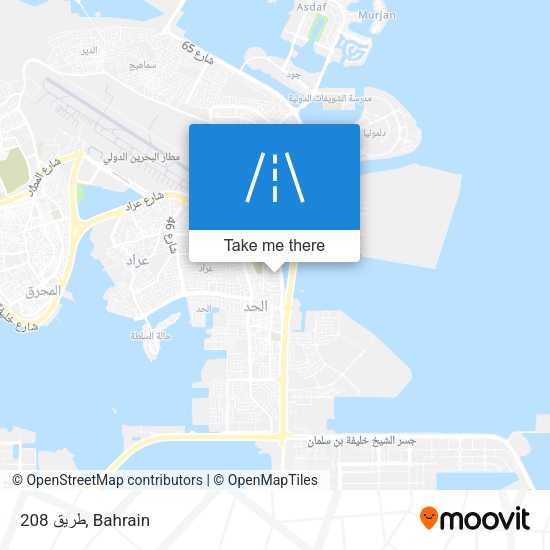طريق 208 map