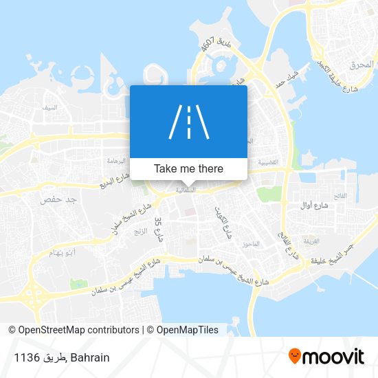 طريق 1136 map