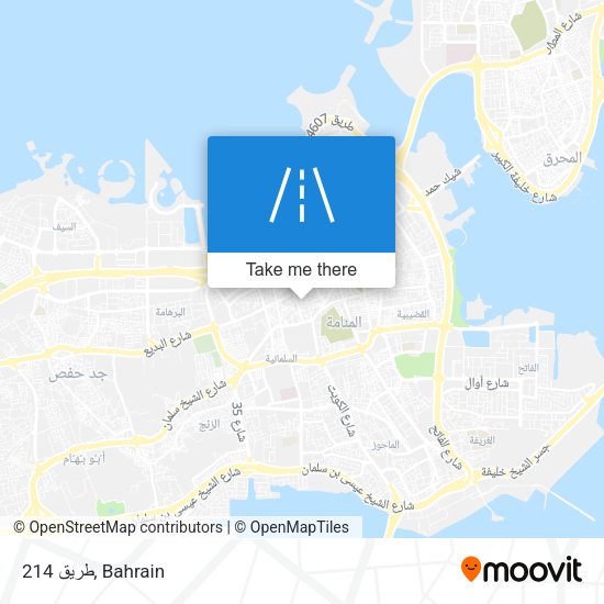 طريق 214 map