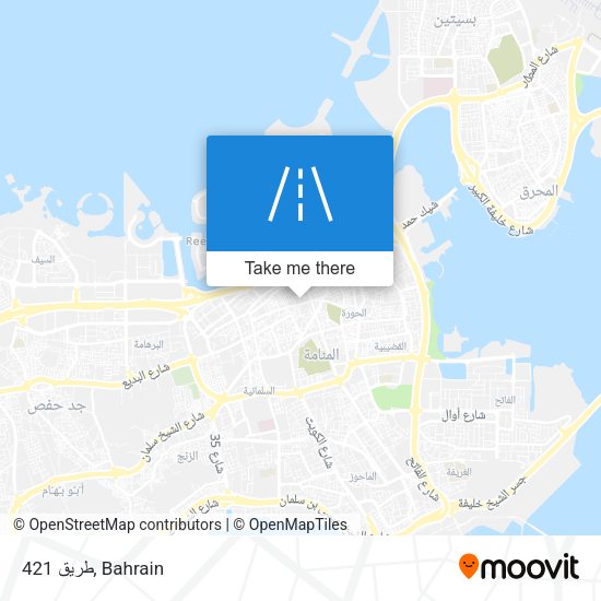 طريق 421 map