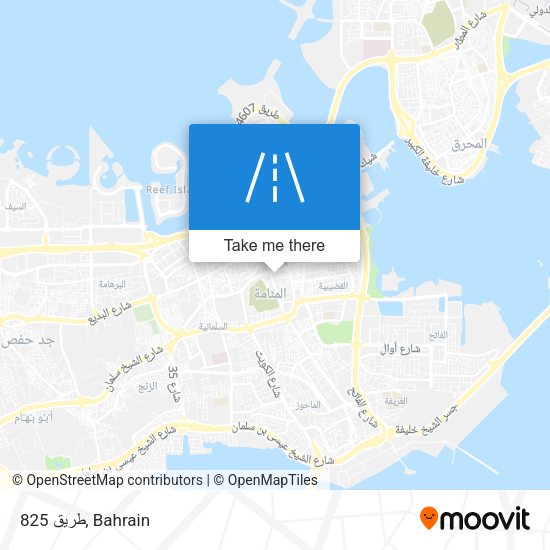 طريق 825 map