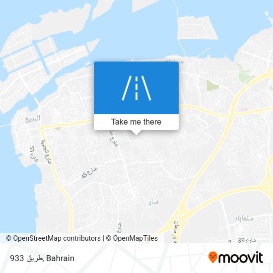 طريق 933 map