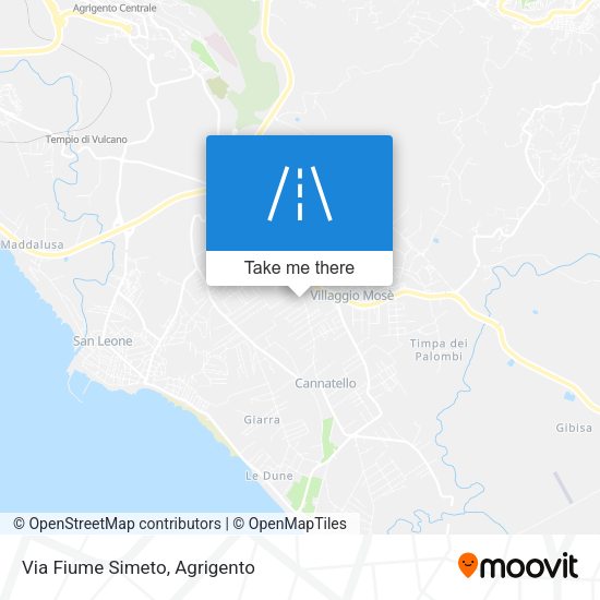 Via Fiume Simeto map