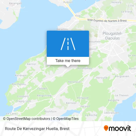 Route De Kervezingar Huella map