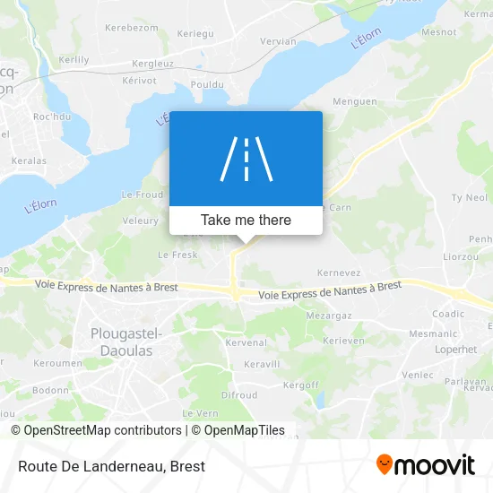 Route De Landerneau map