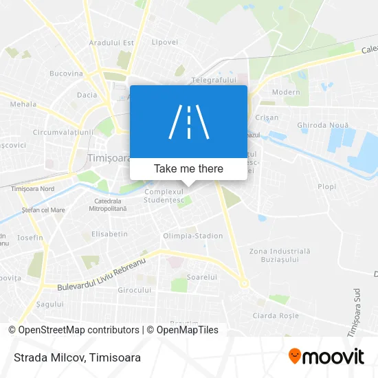 Strada Milcov map