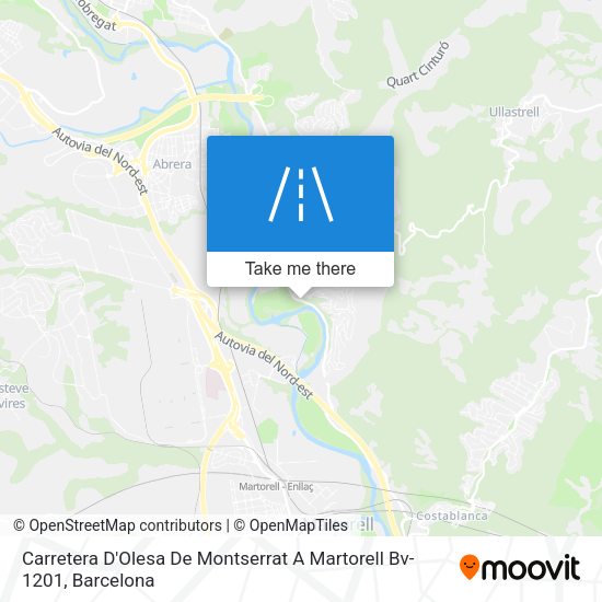 Carretera D'Olesa De Montserrat A Martorell Bv-1201 map