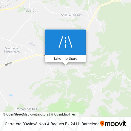 Carretera D'Avinyó Nou A Begues Bv-2411 map