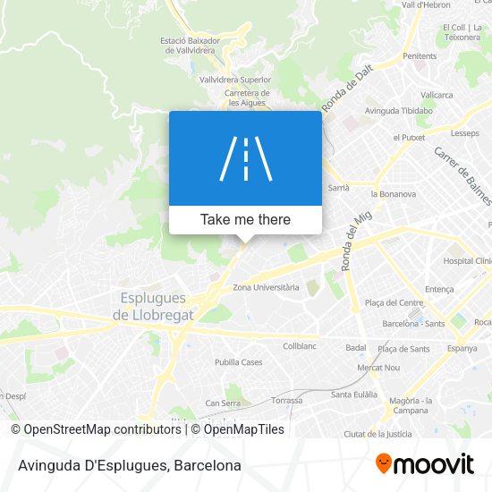Avinguda D'Esplugues map