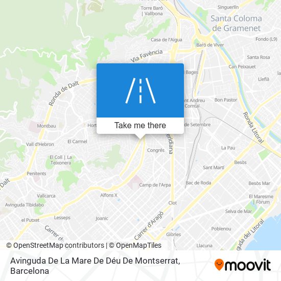 Avinguda De La Mare De Déu De Montserrat map