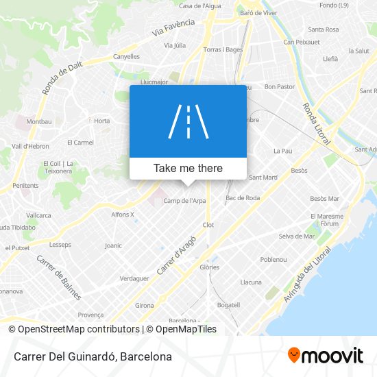 mapa Carrer Del Guinardó