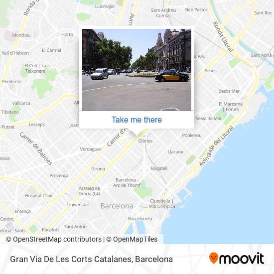 mapa Gran Via De Les Corts Catalanes