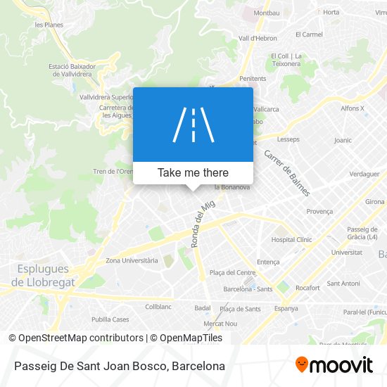 mapa Passeig De Sant Joan Bosco