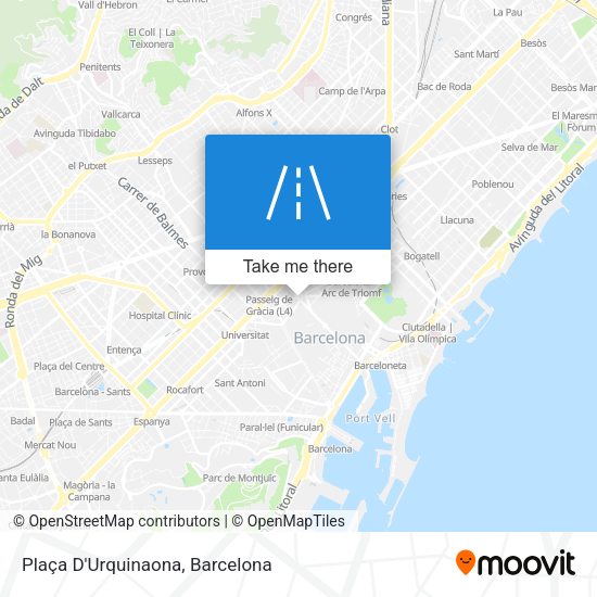 Plaça D'Urquinaona map
