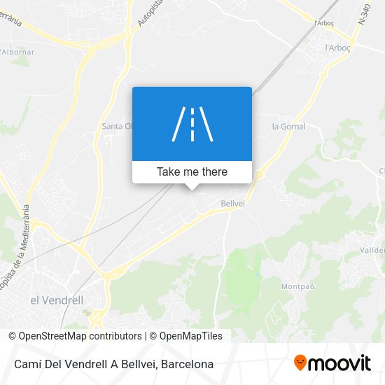 Camí Del Vendrell A Bellvei map
