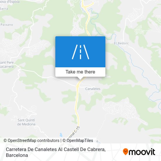 Carretera De Canaletes Al Castell De Cabrera map