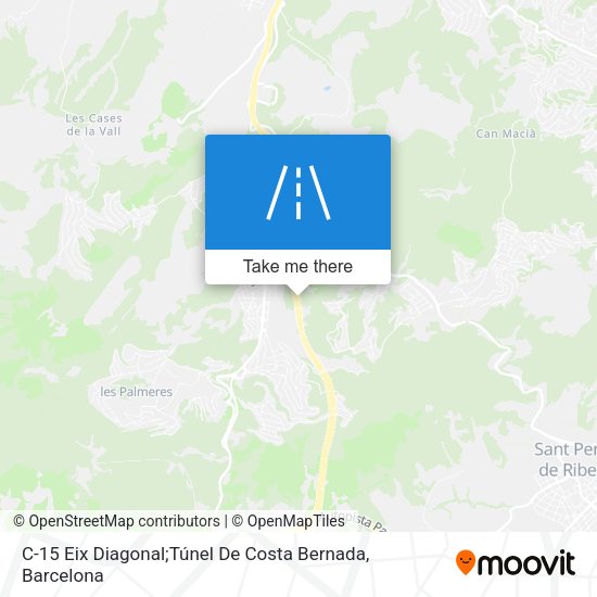 C-15 Eix Diagonal;Túnel De Costa Bernada map