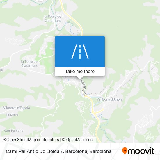 Camí Ral Antic De Lleida A Barcelona map
