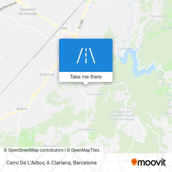 Camí De L'Arboç A Clariana map