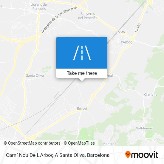 Camí Nou De L'Arboç A Santa Oliva map