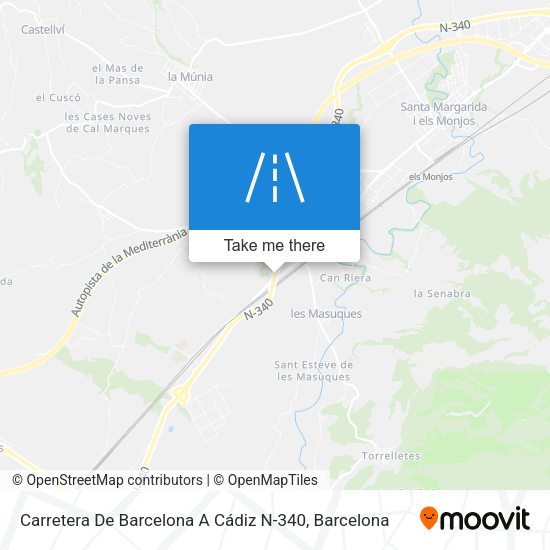 Carretera De Barcelona A Cádiz N-340 map