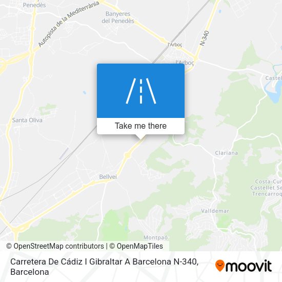 Carretera De Cádiz I Gibraltar A Barcelona N-340 map