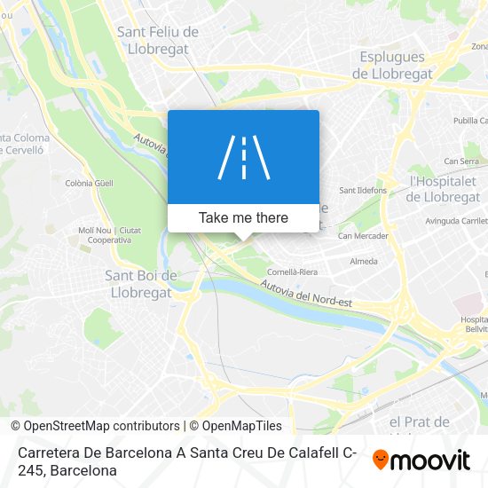 Carretera De Barcelona A Santa Creu De Calafell C-245 map