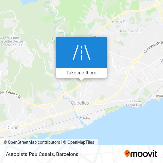 Autopista Pau Casals map