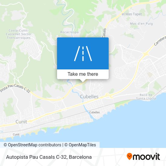 Autopista Pau Casals C-32 map