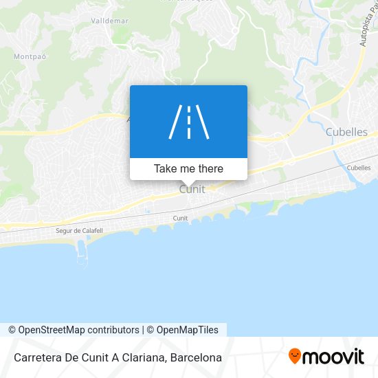 Carretera De Cunit A Clariana map