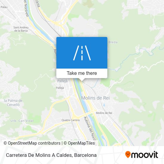 Carretera De Molins A Caldes map