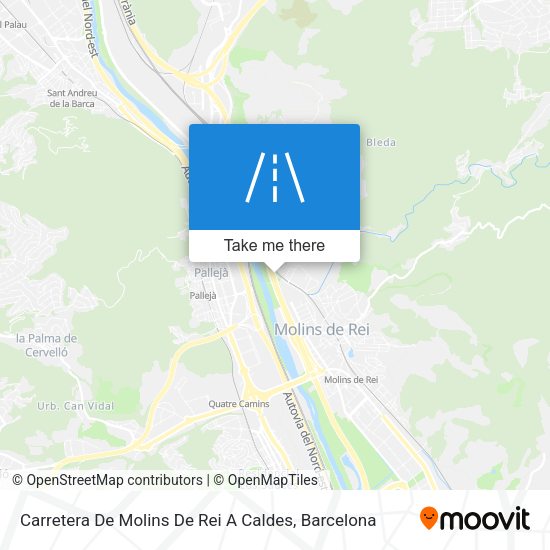 Carretera De Molins De Rei A Caldes map