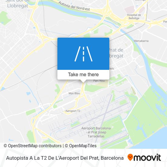 Autopista A La T2 De L'Aeroport Del Prat map