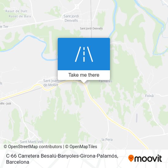 C-66 Carretera Besalú-Banyoles-Girona-Palamós map