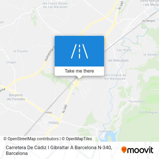Carretera De Cádiz I Gibraltar A Barcelona N-340 map