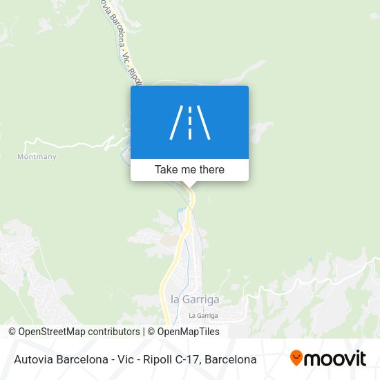 Autovia Barcelona - Vic - Ripoll C-17 map