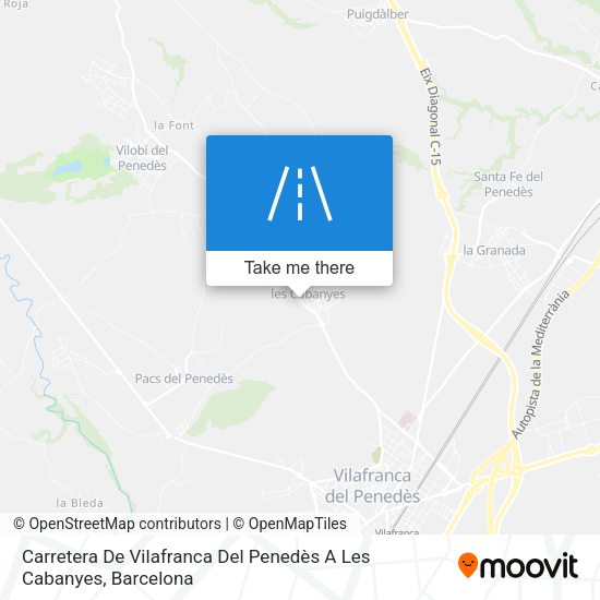 Carretera De Vilafranca Del Penedès A Les Cabanyes map