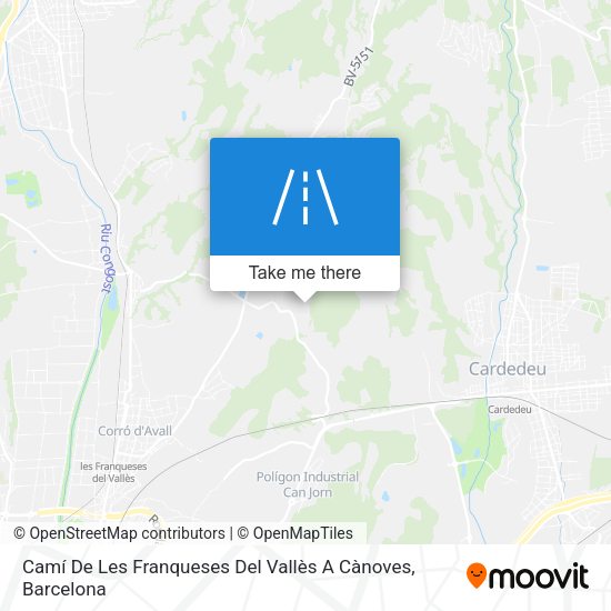 Camí De Les Franqueses Del Vallès A Cànoves map