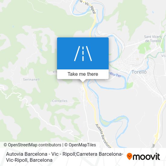 Autovia Barcelona - Vic - Ripoll;Carretera Barcelona-Vic-Ripoll map