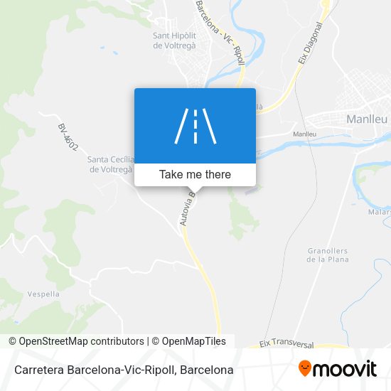 Carretera Barcelona-Vic-Ripoll map